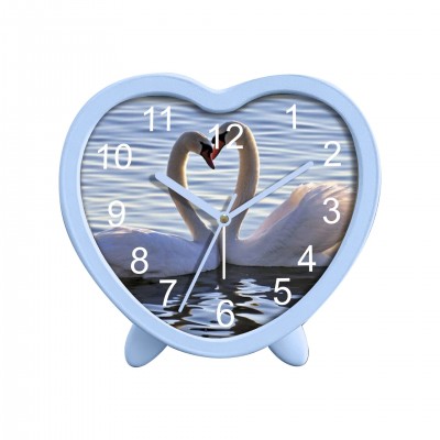 Cute Heart Shape Cartoon Design Girls Table Decorative Alarm Clock