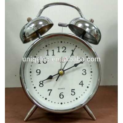 TABLE TOP DECORATIVE METAL TWIN BELL ALARM CLOCK