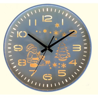 Manufacture Unique Style Shining Metal Powder Dial LED Wall Clock