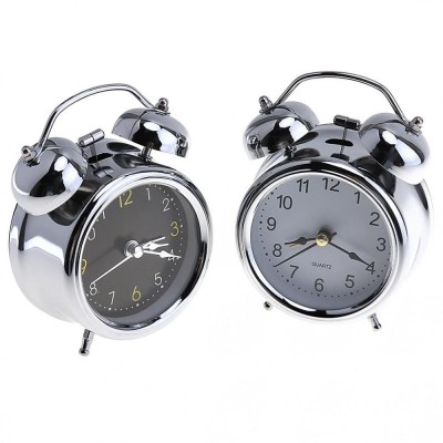 4 inch Metal Real Desk Two Bell Ring Alarm Clock