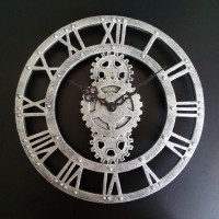 Large Rustic Industrial Outdoor Wall Clock, Resin Gear Clock