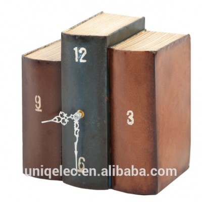 Metal or paperboard material book table clock