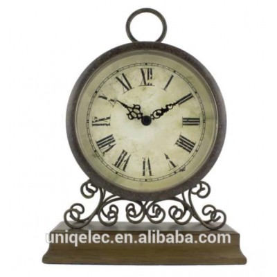 Wood retro table clock for home decor