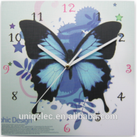 first quality decorative unique wall clock butterfly style for living room