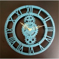 3D Retro Rustic Vintage Resin Gear Wall Clock