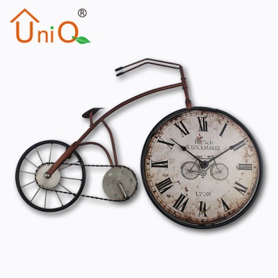 Large Art Design Metal Bicycle Wall Clock